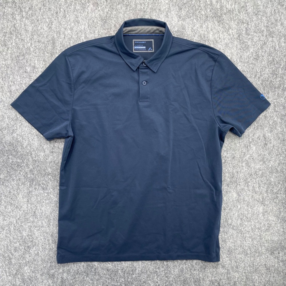 Twillory Performance Polo Shirt Mens XL Navy Blue Athleisure Short Sleeve Polo